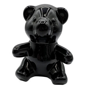 Vintage Oneida Lead Crystal Black Teddy Bear Figure Paperweight NO STICKER READ
